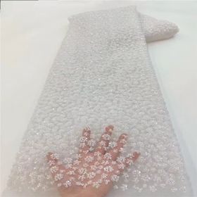 Bubble Beads Tube Embroidery Gown Beads Sequin Sequined Fabric (Option: 7Style-Color-1 Yard)