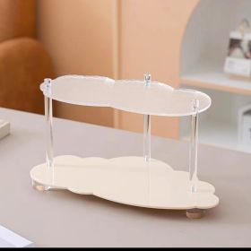 Wavy Acrylic Shelf Living Room Desktop Cup Storage Rack (Option: Large Cream Ripple)