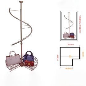 Wardrobe Closet 360 Degree Rotating Hanger (Option: 18502100Steel basket-Champagne)