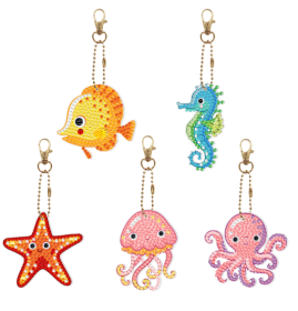 DIY Diamond Painting Keychain Bright Alien Animal Cartoon (Option: YSK085)