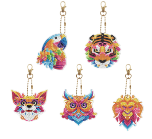 DIY Diamond Painting Keychain Bright Alien Animal Cartoon (Option: YSK094)