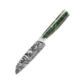 Laser Grain Stainless Steel 5CR15 Green (Option: 5inch small Sande knife)