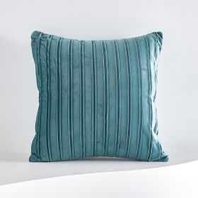 Netherlands Velvet Striped Pleated Cushion Cushion (Option: Lake green-50x50cm 500g pillow)